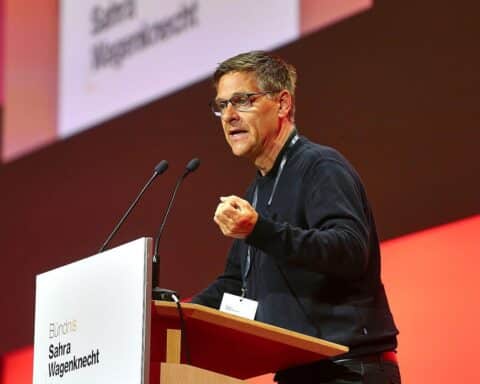 Oliver Ruhnert, Fußballmanager, Kandidat für Generalsekretär des Bündnis Sahra Wagenknecht in Magdeburg.