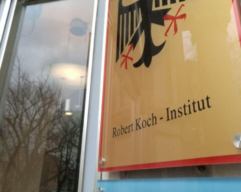 Symbolische Darstellung der Integrierten Genomischen Surveillance: Labortests, Forschung, Krankheitserreger, Teströhrchen, Wissenschaftler.