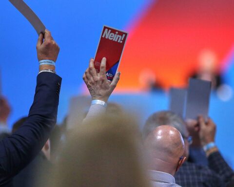 AfD-Mitglieder diskutieren über außerordentlichen Parteitag und Verantwortung vor den Wahlen 2026.