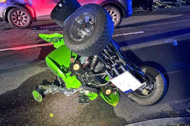 Schwerer Unfall zwischen Auto und Quad bei Engelskirchen