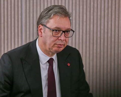 Serbiens Präsident Aleksandar Vucic spricht über EU-Beitritt und Verzicht auf Vetorecht.