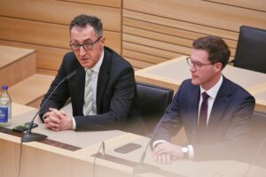 Cem Özdemir und Manuel Hagel diskutieren über eine mögliche Koalition und Ministerpräsidentenrotation.
