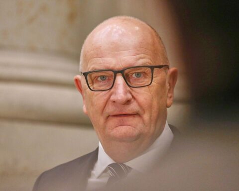 Dietmar Woidke präsentiert sein neues Kabinett in der Potsdamer Staatskanzlei, Koalition SPD-CDU.