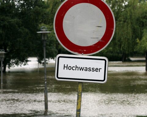 Hochwasser-Schutzmaßnahmen: Bauarbeiten an erhöhten Deichen in Oberhausen zur Verbesserung der Sicherheit.
