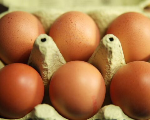 Leere Eier-Regale kurz vor Ostern, symbolisieren erhöhte Nachfrage und schwache Produktion.