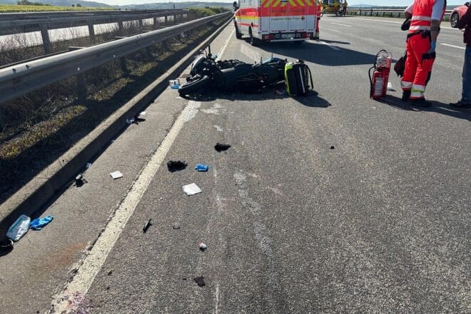 Motorradunfall auf der BAB 6 bei Laumersheim führt zu Vollsperrung