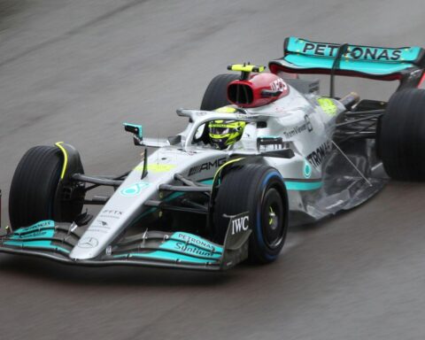 Mercedes Formel-1-Wagen beim Großen Preis von Miami, Kimi Antonelli siegt erneut.
