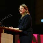 Friederike Benda warnt vor Panzerproduktion im traditionsreichen Mercedes-Werk in Ludwigsfelde.