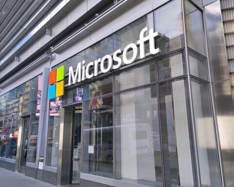 Microsoft-Filiale mit digitalem Fokus, Symbol für digitale Souveränität und europäische Abhängigkeiten.