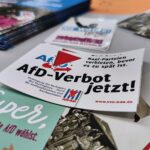 Werbematerial zur Forderung nach einem Verbot der AfD durch Verdi-Chef Frank Werneke.