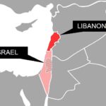 Karte von Israel und Libanon, mit Fokus auf Tyros und den Fluss Zahrani.
