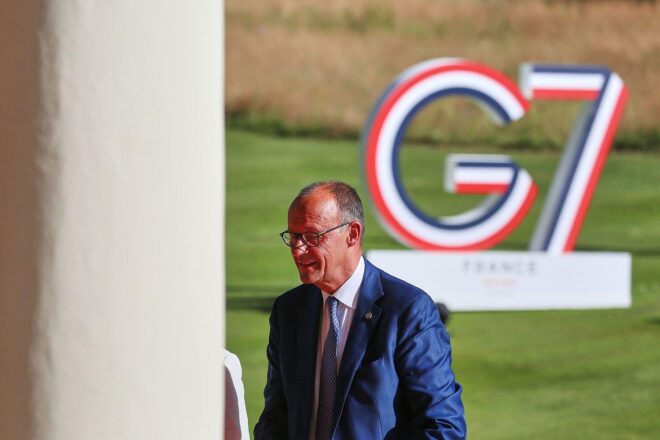 Friedrich Merz spricht auf G7-Gipfel über Russlands gescheiterte Aggression und Friedensgespräche.