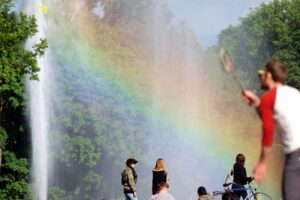 Hitzewarnung für Sachsen-Anhalt: Sonne, hohe Temperaturen und Gefahr von Waldbränden im Park.