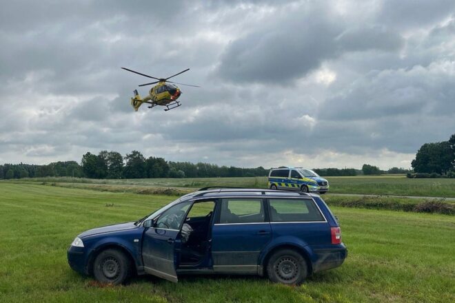 Schwerer Unfall am Isfelder Weg: Hubschrauber im Einsatz