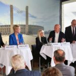 Kai Wegner und Frank-Walter Steinmeier diskutieren Olympia-Bewerbung 2036 in Berlin.