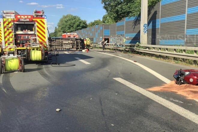 Zwei Schwerverletzte bei Unfall auf A42 bei Gelsenkirchen
