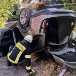 Ein verunglücktes Auto in Gummersbach liegt nach Unfall auf dem Dach, Polizei ermittelt (Archivfoto).