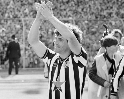 Kevin Keegan, englische Fußballlegende, im Jahr 1984 zu sehen, Porträtfoto.