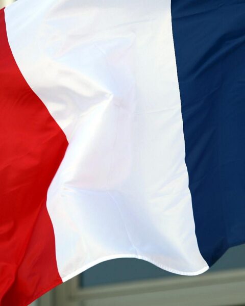 Frankreich-Flagge im Archiv: Waldbrände bei Bordeaux und Spanien, Evakuierungen und Feuerwehr im Einsatz.
