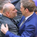 Omid Nouripour und Lars Klingbeil im Archivfoto: Grünen-Zuwachs, Merz unzufrieden.