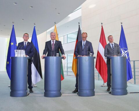 Pressekonferenz mit Merz und baltischen Staatschefs zur europäischen Sicherheit und Zusammenarbeit.