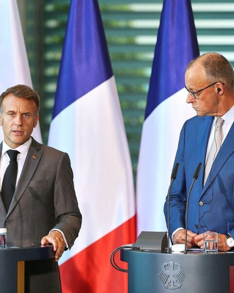 Bundeskanzler Friedrich Merz und Präsident Emmanuel Macron im Archivfoto bei deutsch-französischem Ministerrat.