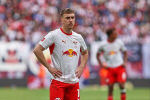 Brajan Gruda im RB-Leipzig-Trikot (Archiv), die Verlängerung seiner Leihe für 2026/27 wird angekündigt.