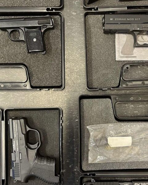 Sichergestellte Waffen, Munition und Cannabis-Pflanzen bei der Polizei Wuppertal (Archivfoto).