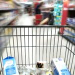 Ein Supermarkt mit Regalen und Kundenbereich; Symbolfoto zum Einzelhandel und Ifo-Geschäftsklima.